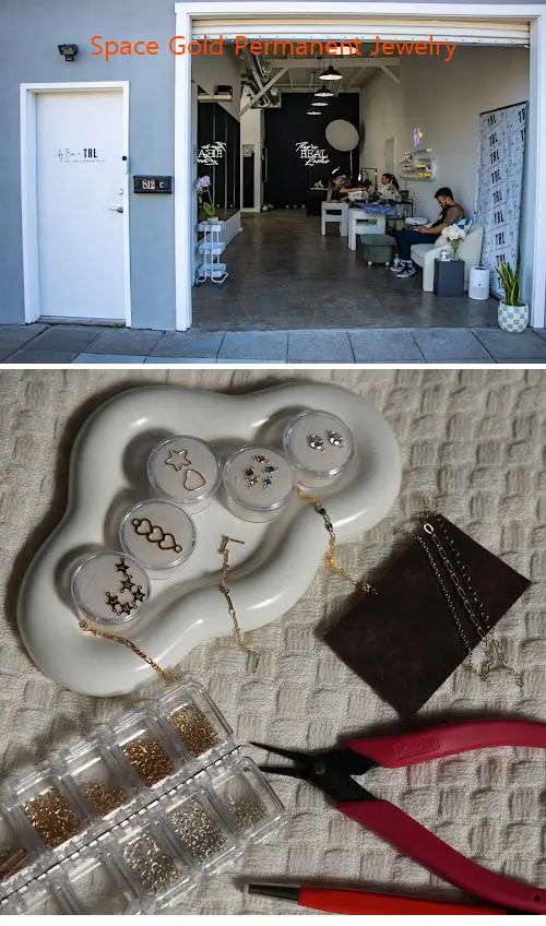 space gold permanent jewelry ca